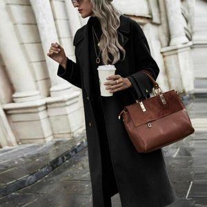 Lapel Collar Double Breasted Coat